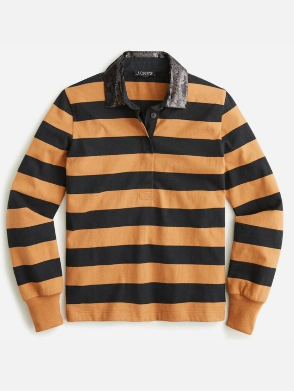 J.Crew Striped Sequin Collar Rugby Striped Top